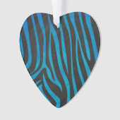 Zebra Black und Blue Print Ornament (Vorderseite)