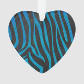 Zebra Black und Blue Print Ornament (Vorderseite)