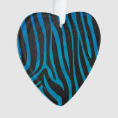Zebra Black und Blue Print Ornament (Vorderseite)