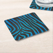 Zebra Black und Blue Print Rechteckiger Pappuntersetzer (angewinkelt)