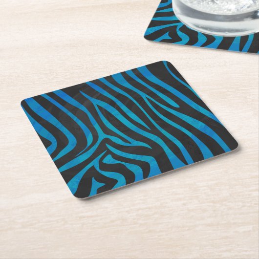 Zebra Black und Blue Print Rechteckiger Pappuntersetzer (angewinkelt)