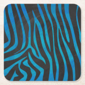 Zebra Black und Blue Print Rechteckiger Pappuntersetzer (Vorderseite)