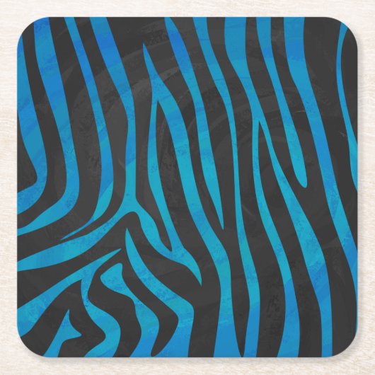 Zebra Black und Blue Print Rechteckiger Pappuntersetzer (Vorderseite)