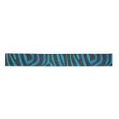 Zebra Black und Blue Print Satinband (Vorderseite)