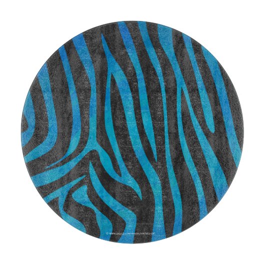 Zebra Black und Blue Print Schneidebrett (Vorderseite)