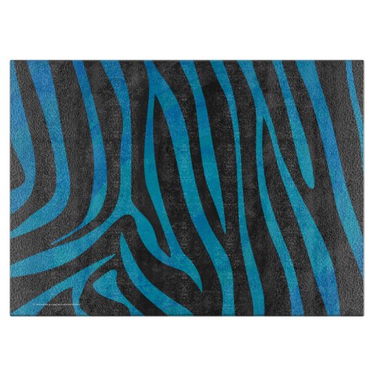 Zebra Black und Blue Print Schneidebrett (Vorderseite)