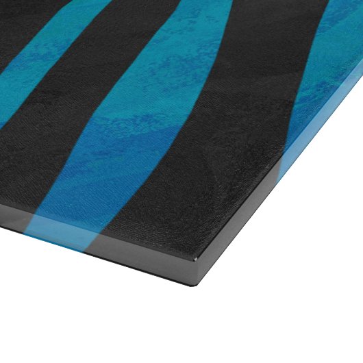Zebra Black und Blue Print Schneidebrett (Ecke)