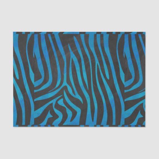 Zebra Black und Blue Print Seidenpapier (Vorderseite)