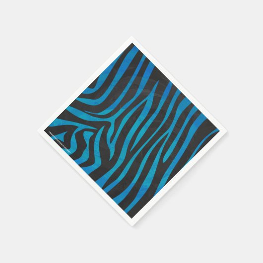 Zebra Black und Blue Print Serviette (Ecke)