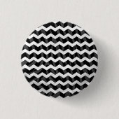 Zebra Black und Grau Zickzack Button (Vorderseite)