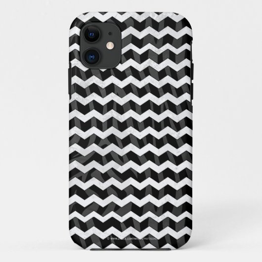 Zebra Black und Grau Zickzack Case-Mate iPhone Hülle (Rückseite)