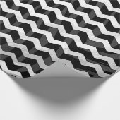 Zebra Black und Grau Zickzack Geschenkpapier (Ecke)