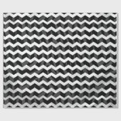 Zebra Black und Grau Zickzack Geschenkpapier (Flach)