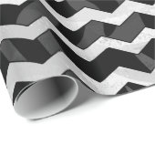Zebra Black und Grau Zickzack Geschenkpapier (Rolleneckpunkt)