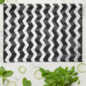 Zebra Black und Grau Zickzack Handtuch (Gefaltet)