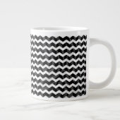Zebra Black und Grau Zickzack Jumbo-Tasse (Rechts)