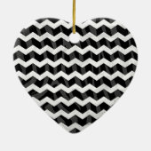 Zebra Black und Grau Zickzack Keramik Ornament (Hinten)