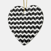 Zebra Black und Grau Zickzack Keramik Ornament (Links)