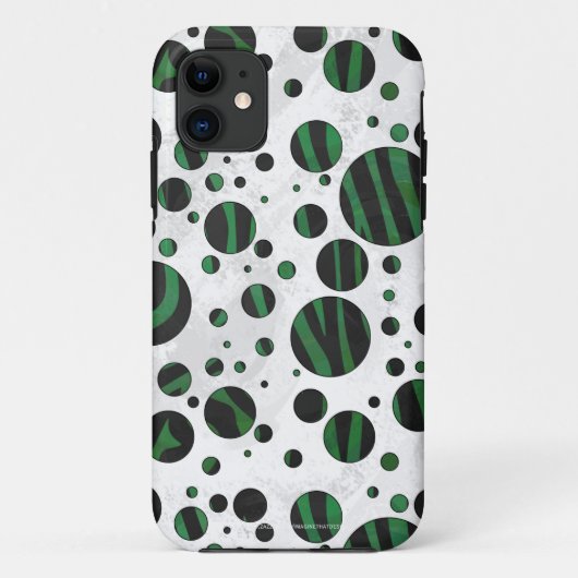 Zebra Black und Green Polka Dot Case-Mate iPhone Hülle (Rückseite)