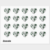 Zebra Black und Green Polka Dot Herz-Aufkleber (Blatt)