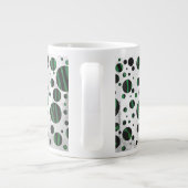 Zebra Black und Green Polka Dot Jumbo-Tasse (Rückseite)