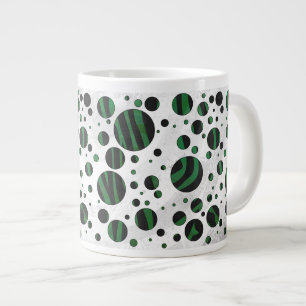 Zebra Black und Green Polka Dot Jumbo-Tasse