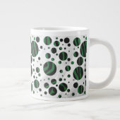 Zebra Black und Green Polka Dot Jumbo-Tasse (Rechts)