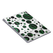 Zebra Black und Green Polka Dot Notizblock (Rechte Seite)