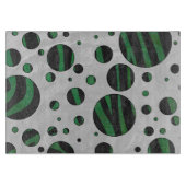 Zebra Black und Green Polka Dot Schneidebrett (Vorderseite)