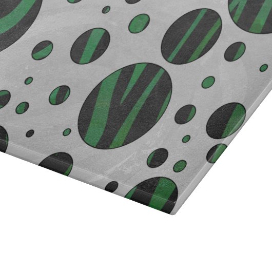 Zebra Black und Green Polka Dot Schneidebrett (Ecke)