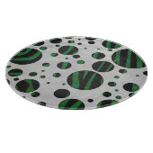 Zebra Black und Green Polka Dot Schneidebrett (Ecke)