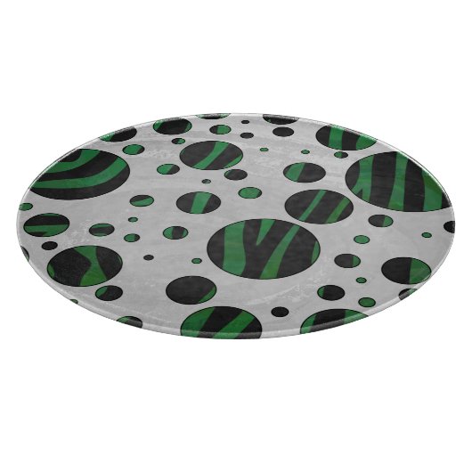 Zebra Black und Green Polka Dot Schneidebrett (Ecke)