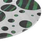 Zebra Black und Green Polka Dot Schneidebrett (Ecke)