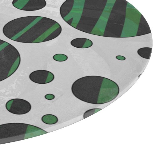Zebra Black und Green Polka Dot Schneidebrett (Ecke)