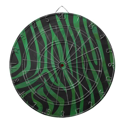 Zebra Black und Green Print Dartscheibe (vorne)