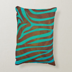 Zebra Black und Green Print Dekokissen