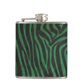 Zebra Black und Green Print Flachmann (Vorderseite)
