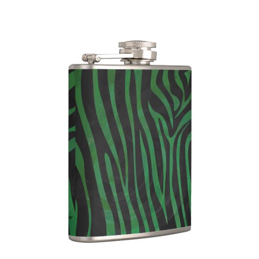 Zebra Black und Green Print Flachmann (Rechts)