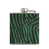 Zebra Black und Green Print Flachmann (Rückseite)