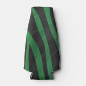 Zebra Black und Green Print Flaschenkühler (Vorderseite)