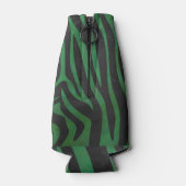 Zebra Black und Green Print Flaschenkühler (Rückseite)
