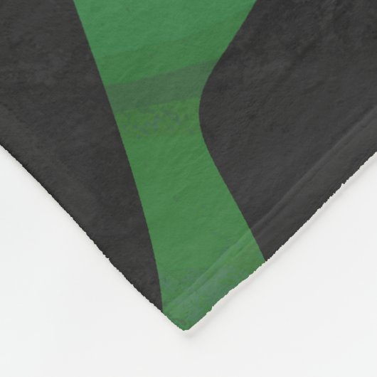 Zebra Black und Green Print Fleecedecke (Ecke)