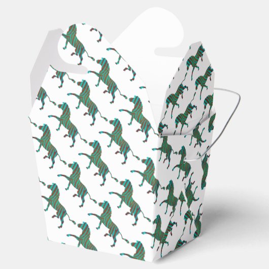Zebra Black und Green Print Geschenkschachtel (Geöffnet)