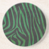 Zebra Black und Green Print Getränkeuntersetzer (Vorne)