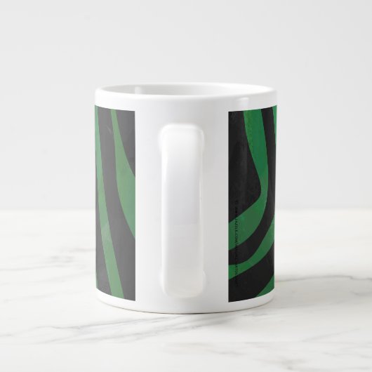 Zebra Black und Green Print Jumbo-Tasse (Rückseite)