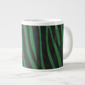 Zebra Black und Green Print Jumbo-Tasse (Vorderseite Rechts)
