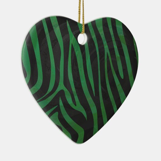 Zebra Black und Green Print Keramikornament (Rechts)