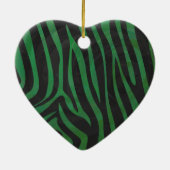 Zebra Black und Green Print Keramikornament (Hinten)