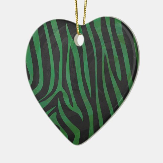 Zebra Black und Green Print Keramikornament (Links)