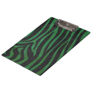 Zebra Black und Green Print Klemmbrett